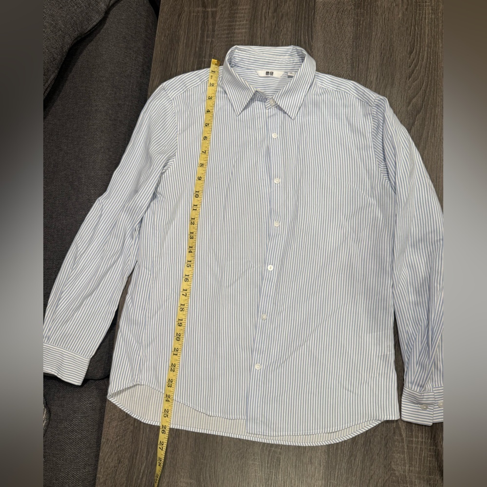 Uniqlo women Striped Button-Down Shirt - White and Blue - Picture 6 of 13